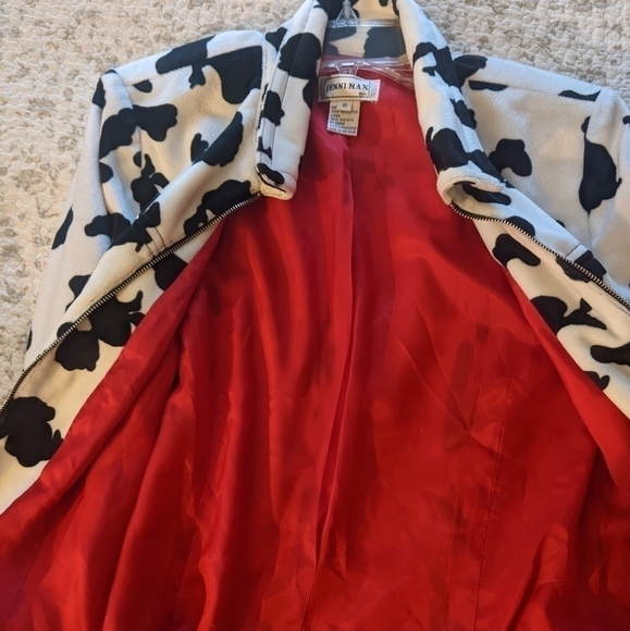 BEAUTIFUL Vintage Jenni Max NYC Cow Print Jacket Red Lining Zip Front Size 10! - Picture 7 of 7